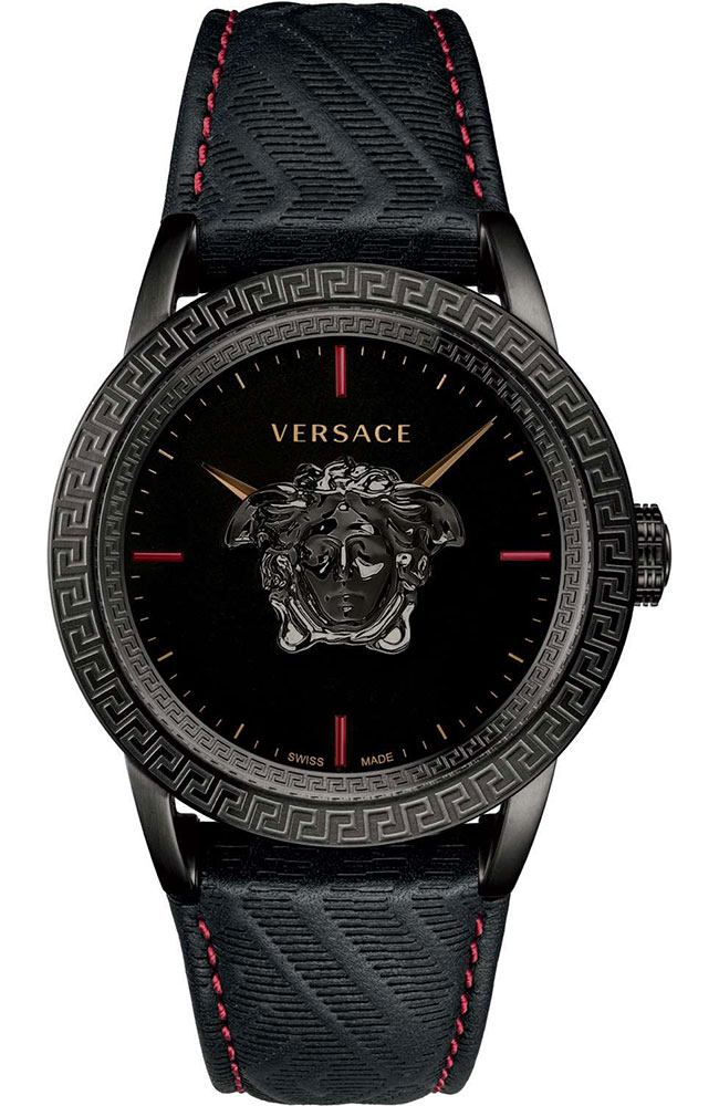 versace watch leather strap