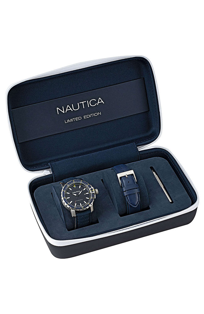 Men's Watch NAUTICA Icebreak Cup Automatic Box Set Limited Edition Blue  Fabric Strap NAPICS002 - E-oro.gr NAUTICA WATCHES