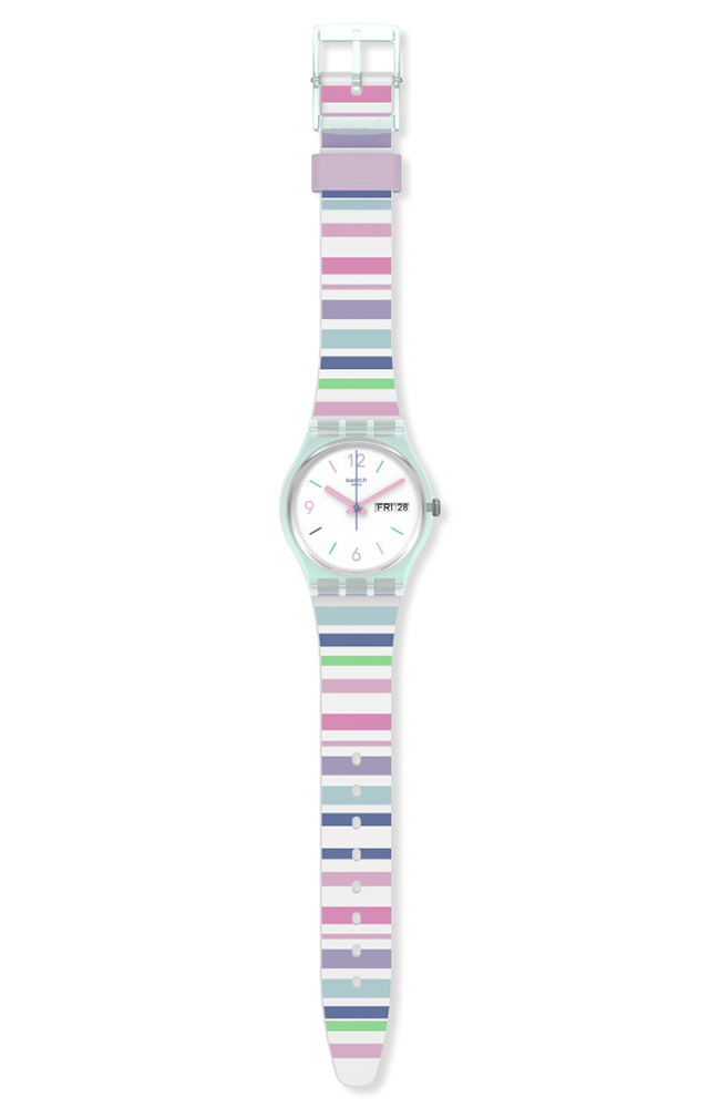 Ladies Watch SWATCH Pastel Zebra Multicolor Rubber Strap GL702 - E-oro.gr  SWATCH WATCHES