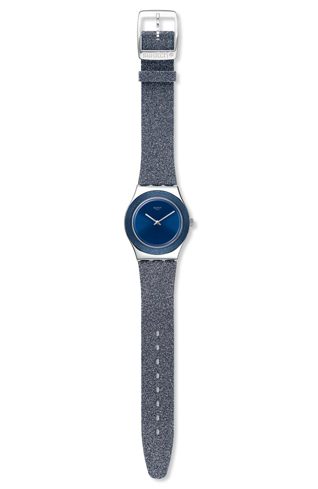 Swatch Ρολόι Blue Sparkle με Δερμάτινο Λουράκι σε Μπλε χρώμα YLS221 |  Skroutz.gr
