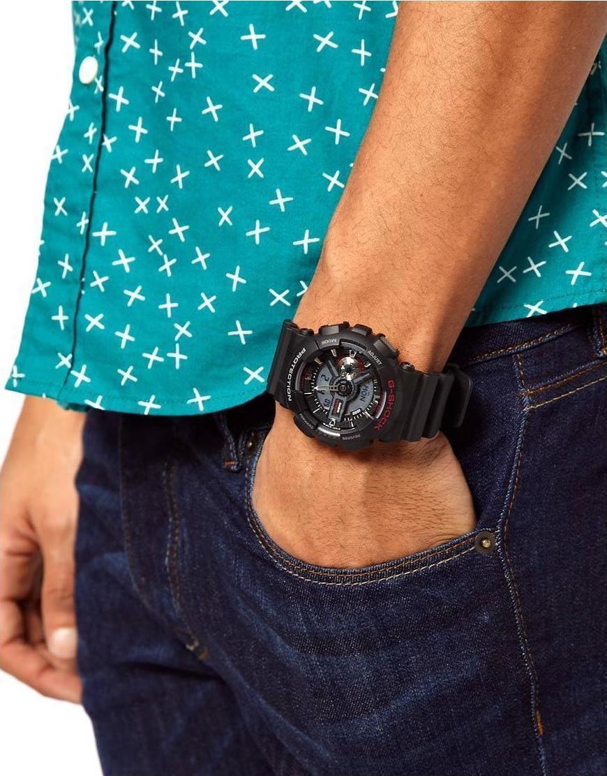 Men's Watch CASIO G-Shock AnaDigi Black Rubber Strap GA-110-1AER - E-oro.gr  CASIO WATCHES