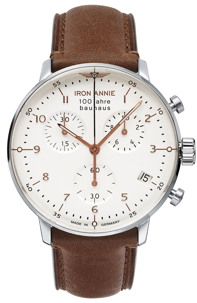 Men's Watch IRON ANNIE Bauhaus Brown Leather Chronograph 5096-4