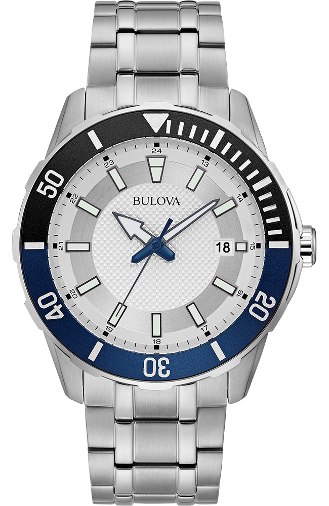 Men's Watch BULOVA Sport Silver Stainless Steel Bracelet 98B349