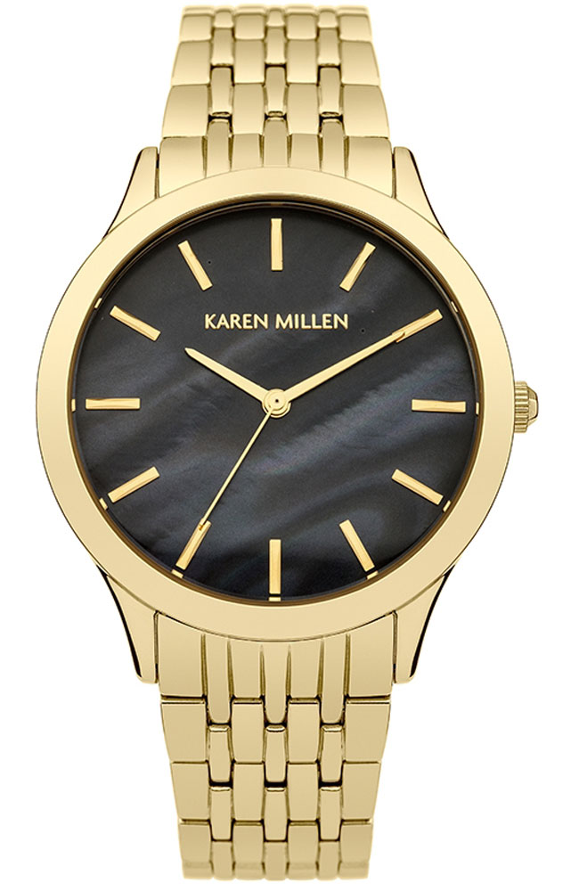 Ladies Watch KAREN MILLEN Gold Stainless Steel Bracelet KM106BGM