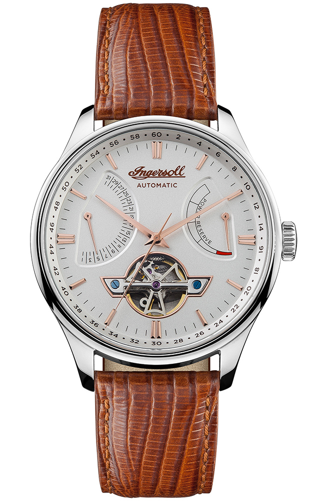 Men's Watch INGERSOLL Hawley Automatic Brown Leather Strap I04605