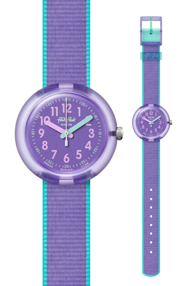 Kids Watch FLIK FLAK Color Blast Purple Fabric Strap ZFPNP044 E