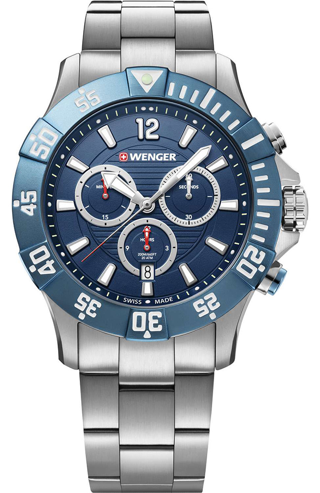 Men's Watch WENGER Seaforce Silver Stainless Steel Chronograph