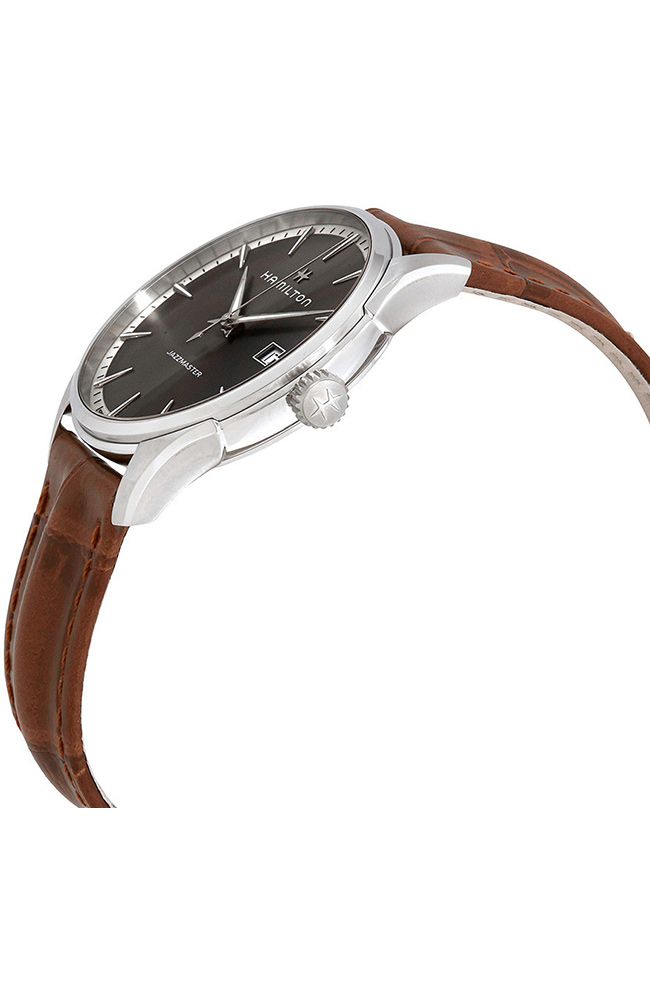 Men's Watch HAMILTON Jazzmaster Brown Leather Strap H32451581 E
