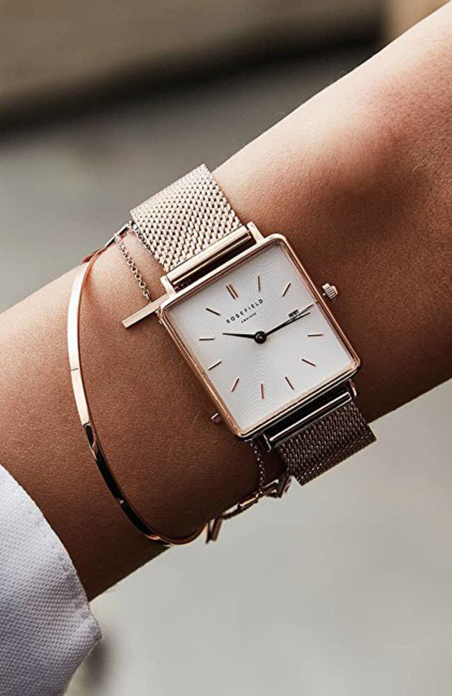 Rosefield Mesh Watch Rose Gold Ladies Watch ROSEFIELD The Boxy
