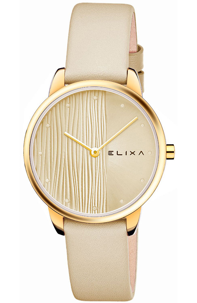 Ladies Watch ELIXA Finesse Beige Leather Strap E142-L631 E-oro