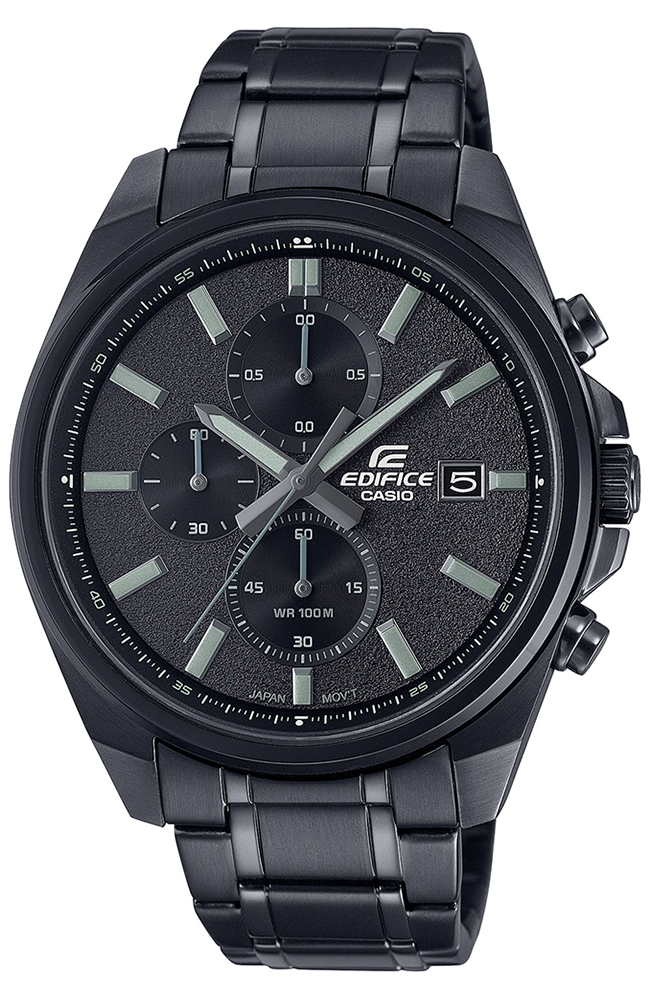 Men's Watch CASIO Edifice Black Stainless Steel Chronograph EFV