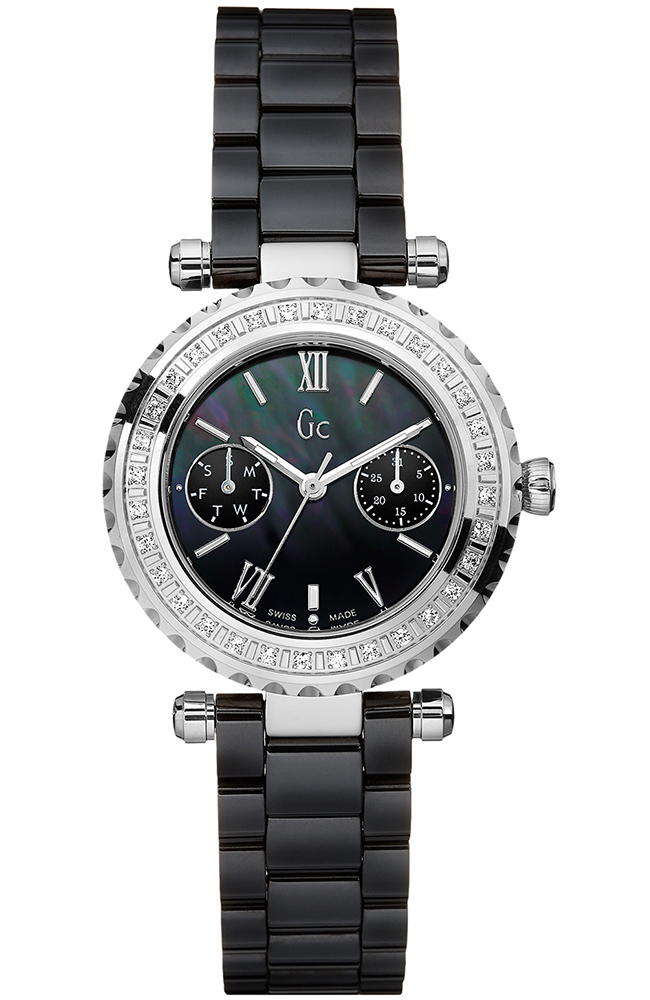 Ladies Watch GUESS Collection Diver Chic Crystals Black Ceramic