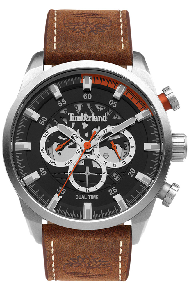 Men\'s Watch TIMBERLAND Henniker III Brown Leather Strap TDWGF2100603 -  E-oro.gr TIMBERLAND WATCHES