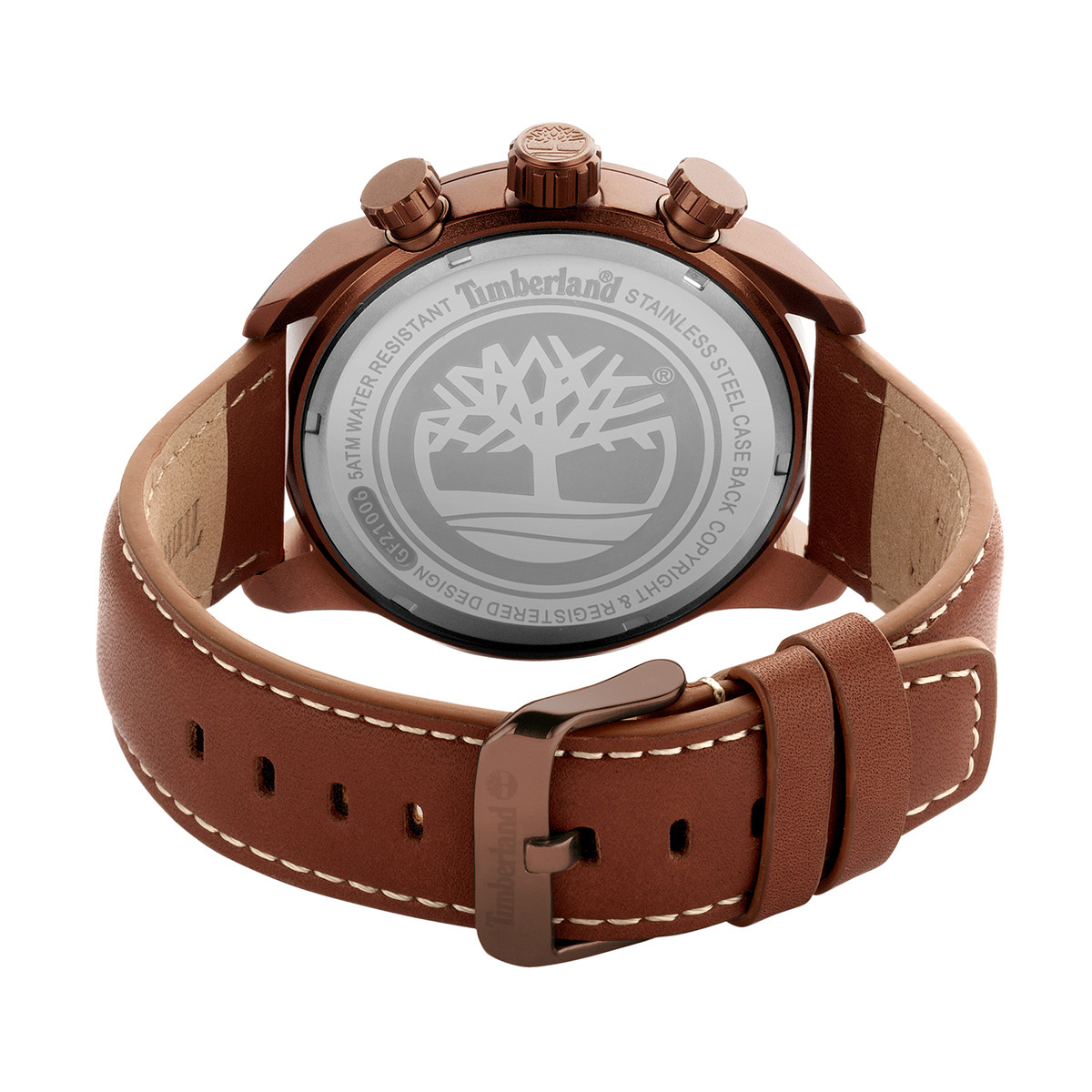 Men\'s Watch - TIMBERLAND E-oro.gr Brown III TDWGF2100604 TIMBERLAND Henniker Leather WATCHES Strap
