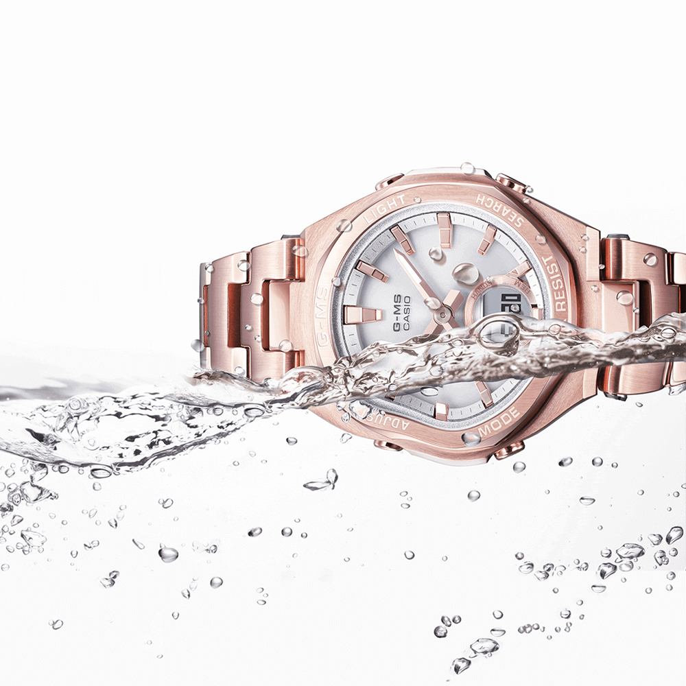 Ladies Watch CASIO G-Shock Solar Bluetooth Rose Gold Stainless