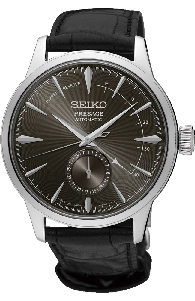 Men's Watch SEIKO Presage Automatic Black Leather Strap SSA345J1