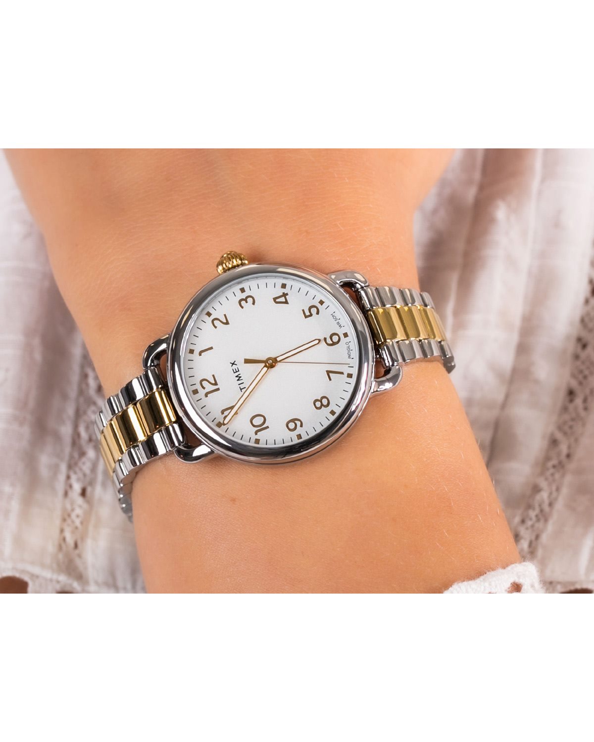 Ladies Watch TIMEX Standard Two Tone Stainless Steel Bracelet