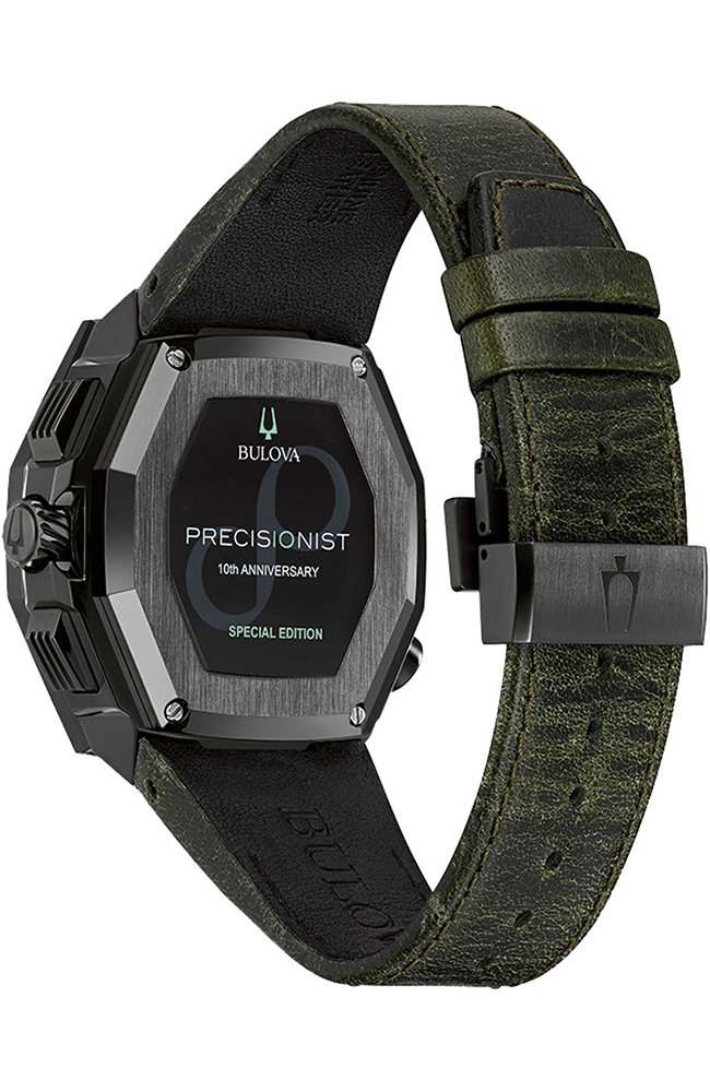 BULOVA Pecisionist X Special Edition Green Leather Chronograph 98B355 ...