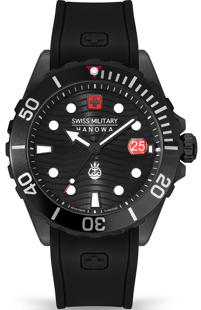 Men's Watch SWISS MILITARY HANOWA Offshore Diver II Black Rubber