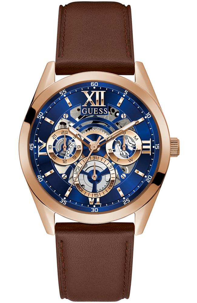 Men's Watch GUESS Tailor Brown Leather Multifunction GW0389G3 E