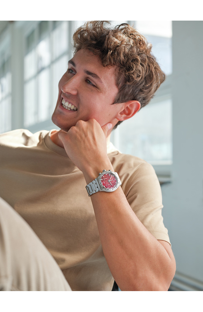 Unisex Watch SWATCH Purple Irony Silver Stainless Steel