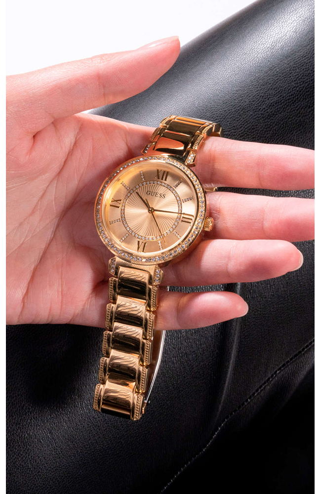 Ladies Watch GUESS Montage BoxSet Crystals Gold Stainless Steel