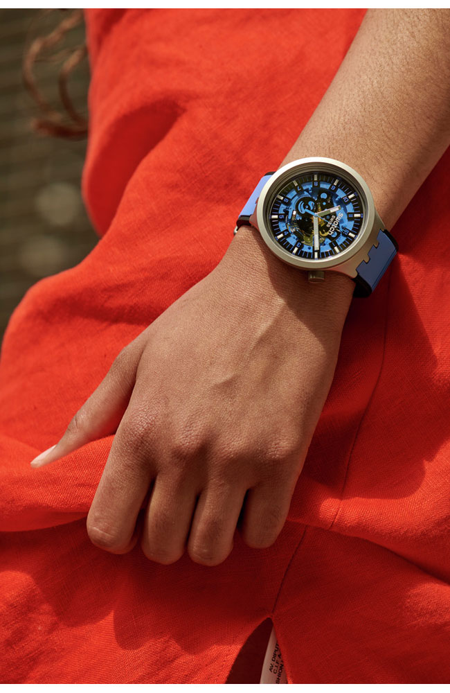 Unisex Watch SWATCH Blue Daze Blue Rubber Strap SB07S106 - E
