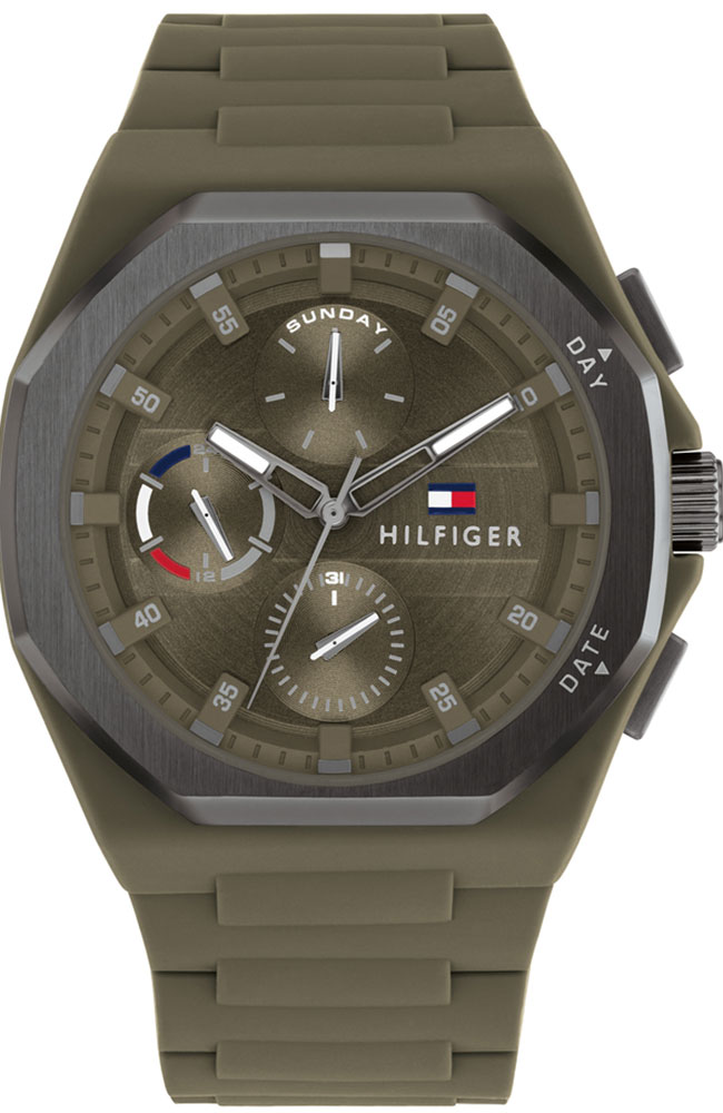 Tommy HILFIGER Troy Khaki Rubber Strap 1792121 - E-oro.gr TOMMΥ ...