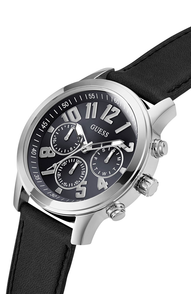 Black Leather Strap Guess Collection Watch Man GC Guess Collection