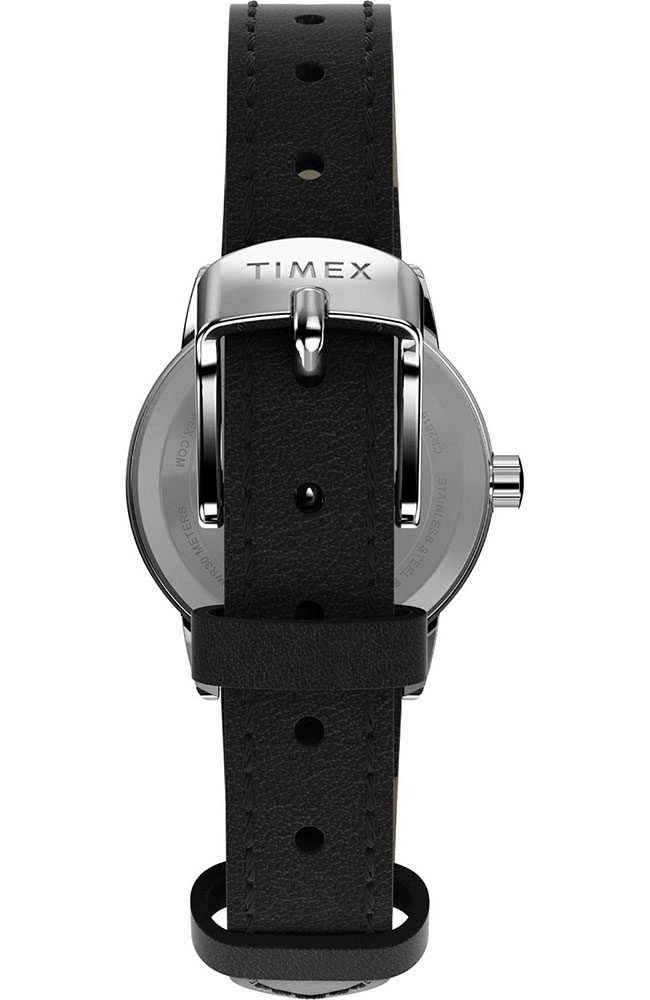Ladies Watch TIMEX Easy Reader Black Leather Strap TW2V75300 E