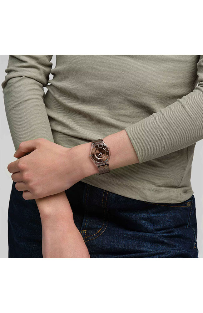 WR】Swatchブラウン腕時計MOCHA IN MIND SS08K121M Ladies Watch