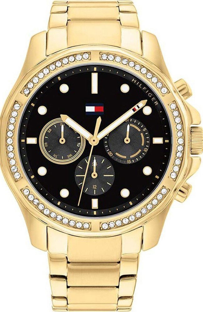 Ladies Watches Tommy Hilfiger Black And Gold Watch Tommy Hilfiger