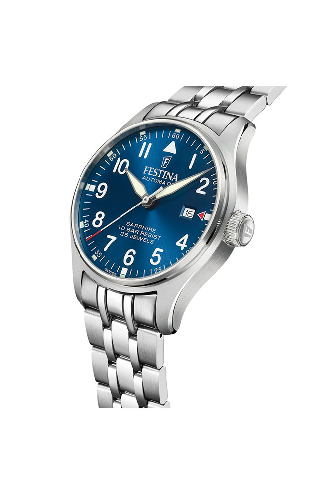 Men's Watch FESTINA Swiss Automatic Silver Stainless Steel